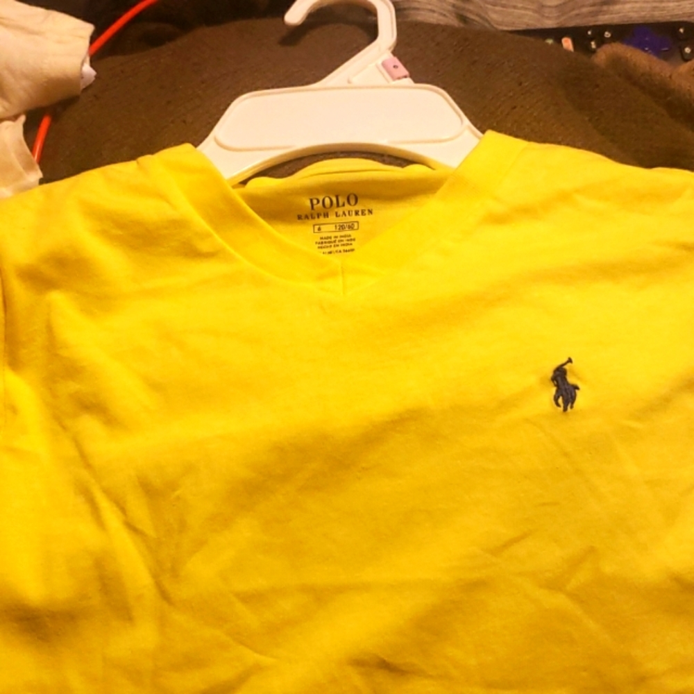 Boys yellow Polo vneck short sleeve shirt
